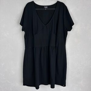 Known Supply dress plus size 4XL black organic cotton v-neck short sleeve